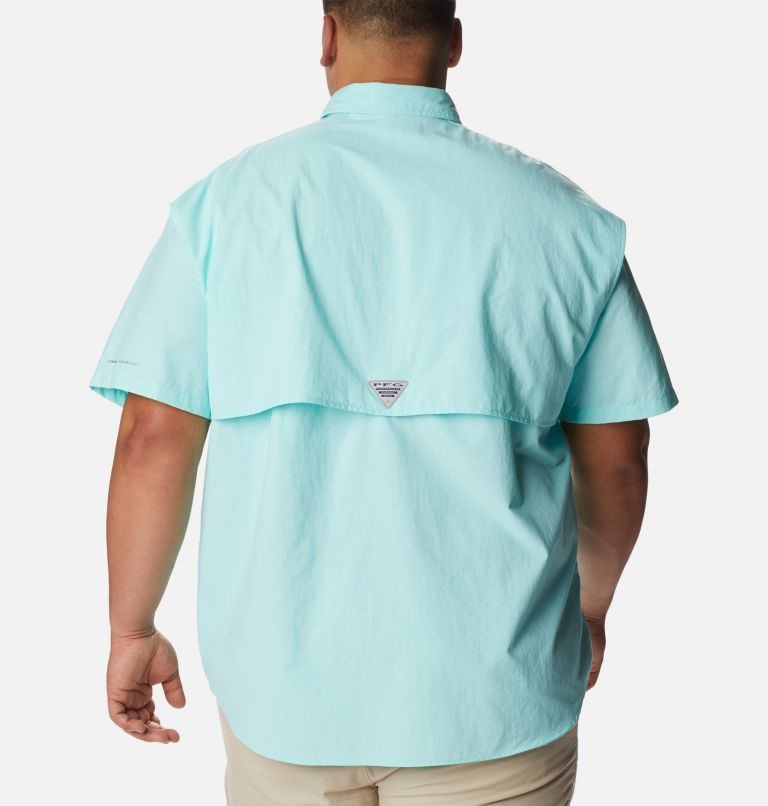 Men's Columbia PFG Bahama II Short Sleeve Shirts Turquoise | Plus Size CA-DC543